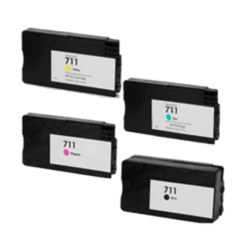 Compatible HP 711 Ink/Inkjet Cartridge Set Black Cyan Yellow Magenta