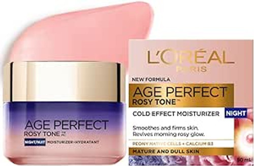 L'Oreal Paris Night Cold Effect Moisturizer, Age Perfect Rosy Tone, 50ml