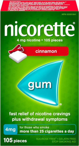 Nicorette Cinnamon 4MG gum 105pk