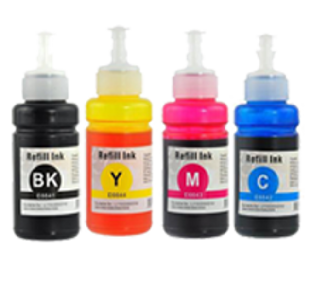 Compatible Epson 664 Dye Ink / Inkjet Bottle Set (Black Cyan Magenta Yellow)