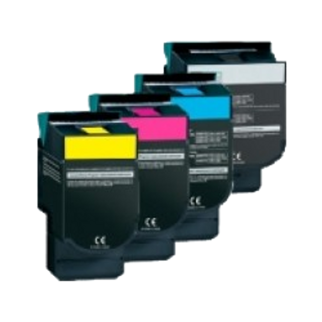 Compatible Lexmark C540 Set High Yield Laser Toner Cartridge (Black, Cyan, Magenta, Yellow)