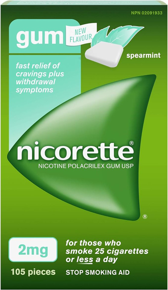 Nicorette Spearmint 2MG gum 105pk