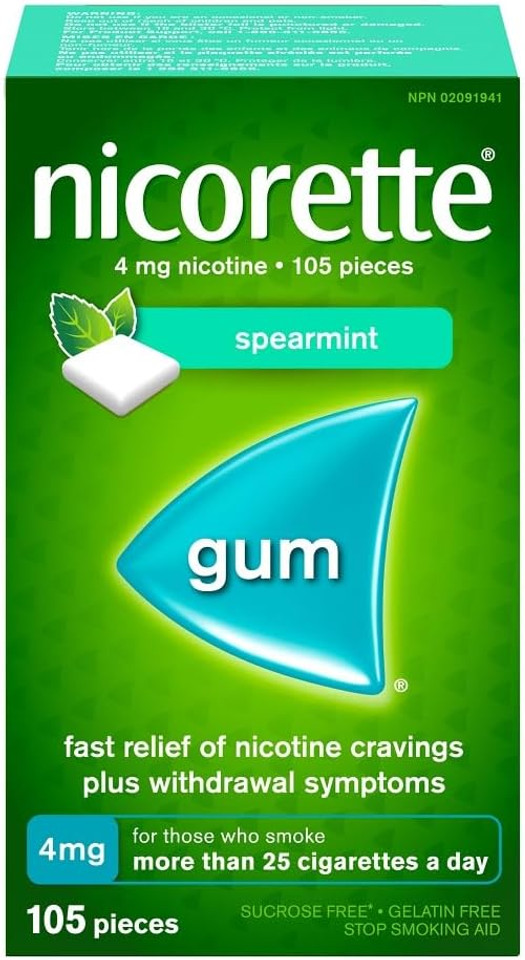 Nicorette Spearmint 4MG gum 105pk