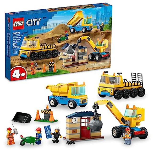 Construction Trucks and Wrecking Ball Crane - Lego 60391