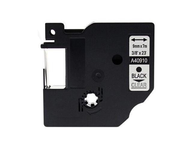 Compatible Dymo 40910 9mm Black On Clear D1 Label Tape