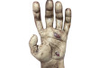 Latex zombie hands with rotting flesh detail