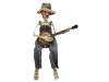 skeleton playing banjo animated halloween decoration with blinking eyes