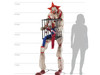 scary clown with cage halloween prop