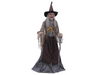 Animated Crone Witch Prop with Servo-Motor, Glowing LED Eyes, and Haunting Sounds