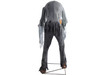 haunted house skeleton prop with glowing pumpkin