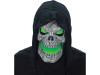 Flaming Green Skull Mask Hood