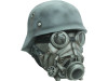 Chemical Warfare Mask - Full Over-the-Head Hand-Painted Latex Mask with Nazi Mechanical Robot Design.