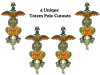 Vintage Halloween Totem Pole Cutouts | Set of 4