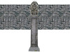 Gargoyle Pillar Animated Prop & 30' Stone Wall Backdrop
