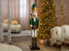 5ft Giant Classic Green Wood Nutcracker with Scepter