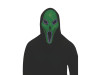 Green Light Up Alien Spawn Mask - LED Halloween Costume Mask with Hood