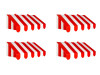 Bulk 3D Red & White Awning Wall Decor - Set of 4