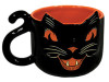 Vintage Halloween Ceramic Black Cat Mug