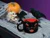 Vintage Halloween Ceramic Black Cat Mug