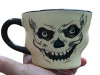 Set of 3 Halloween Mugs - Black Cat, Jack O' Lantern, Skeleton - Ceramic Collectibles