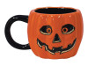 Set of 3 Halloween Mugs - Black Cat, Jack O' Lantern, Skeleton - Ceramic Collectibles