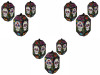 Foil Day Of The Dead Paper Lanterns - 9 pcs