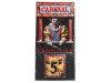 Halloween door curtain featuring scary clown and blood splatter