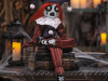 Creepy 24-inch frown clown Halloween doll in black and red outfit