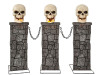 Skull Pedestal Fence - 4 Ft. x 3 Ft. - Light-Up Halloween Prop