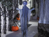 Animated Hanging Gray Angel - 39 In - Light-Up Halloween Prop
