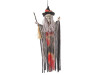 Wrinkled witch face with gray hair and black pointed hat