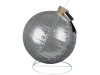 close-up of glittery silver polyester disco Christmas ornament