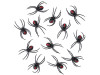 3.5 inch plastic black widow spider prop with red hourglass marking