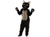 Adults black cat jumpsuit costume full body view