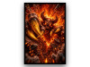 HELLBURST infernal demon skull bursting through canvas wall decor small