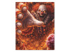 Halloween clown wall art with fiery breakout canvas design