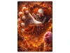 SMOLDER clown wall art with burning figure emerging forward