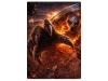 ufo crash alien breakout wall art with explosion and fire effects