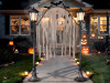 light up cemetery archway with bats halloween decoration