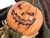 scary crawling halloween decoration with glowing head