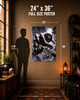 Werewolf wall art print displayed in gothic horror home decor setting
