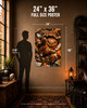Vintage pumpkin wall art displayed in festive Halloween home decor setting