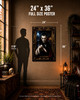 Gothic vampire portrait wall art with moonlit castle