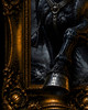 Headless Horseman riding through a moonlit gothic landscape