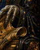 Space themed gothic portrait with alien visitor studying humanity and Earth