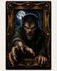 Classic Wolfman monster art print under full moon night sky