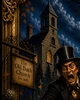 Collector print inspired by Sleepy Hollow legend with churchyard and autumn leaves