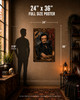 Brooding literary horror artwork with Poe, black ravens, storm clouds, candles, and a red masquerade figure