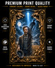 Blue tractor beam illuminating a haunted rural landscape in dramatic sci fi horror artwork
