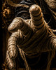 Premium classic monster wall art with dramatic antique gold frame and immersive depth